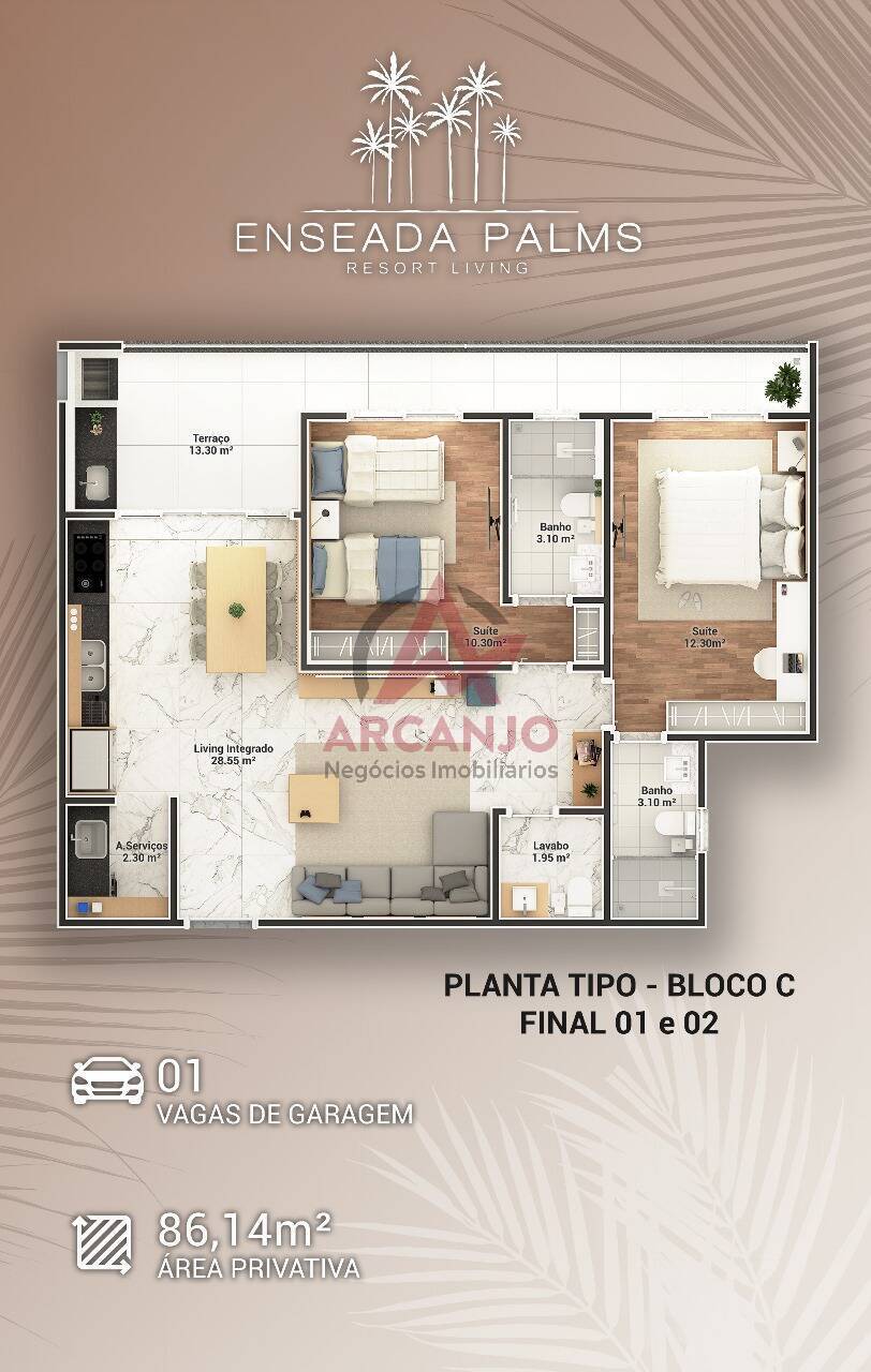 Apartamento à venda com 2 quartos, 100m² - Foto 25