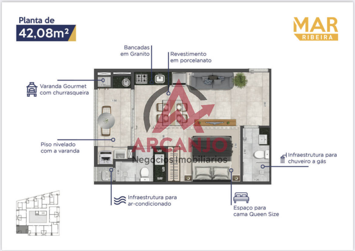 Apartamento à venda com 1 quarto, 37m² - Foto 18