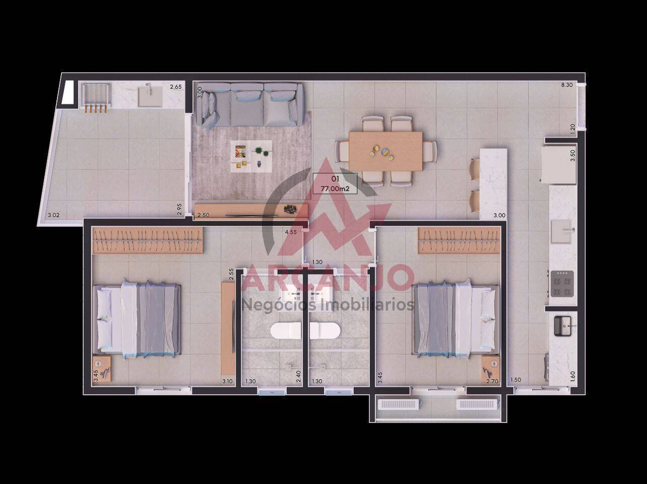 Apartamento à venda com 2 quartos, 74m² - Foto 5