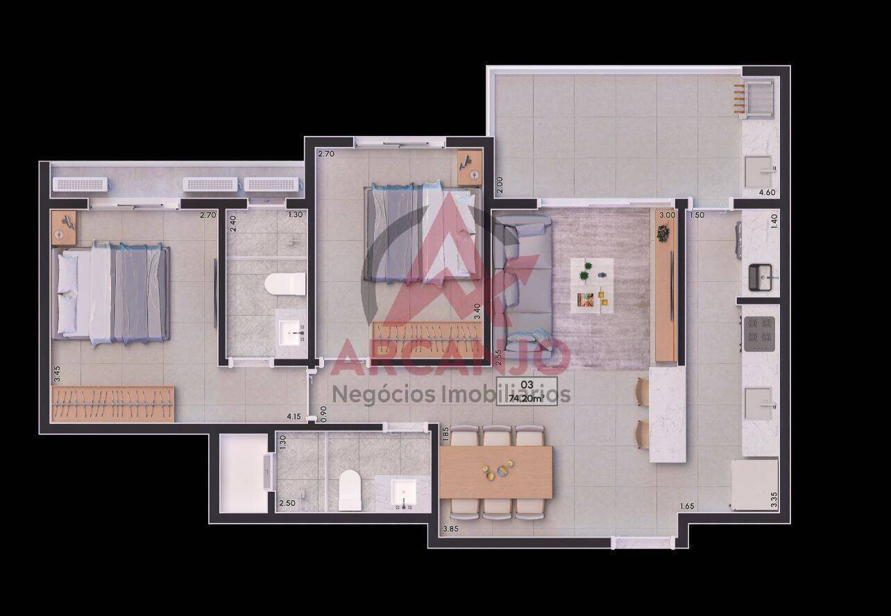 Apartamento à venda com 2 quartos, 74m² - Foto 11