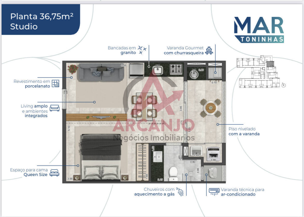 Apartamento à venda com 1 quarto, 35m² - Foto 8