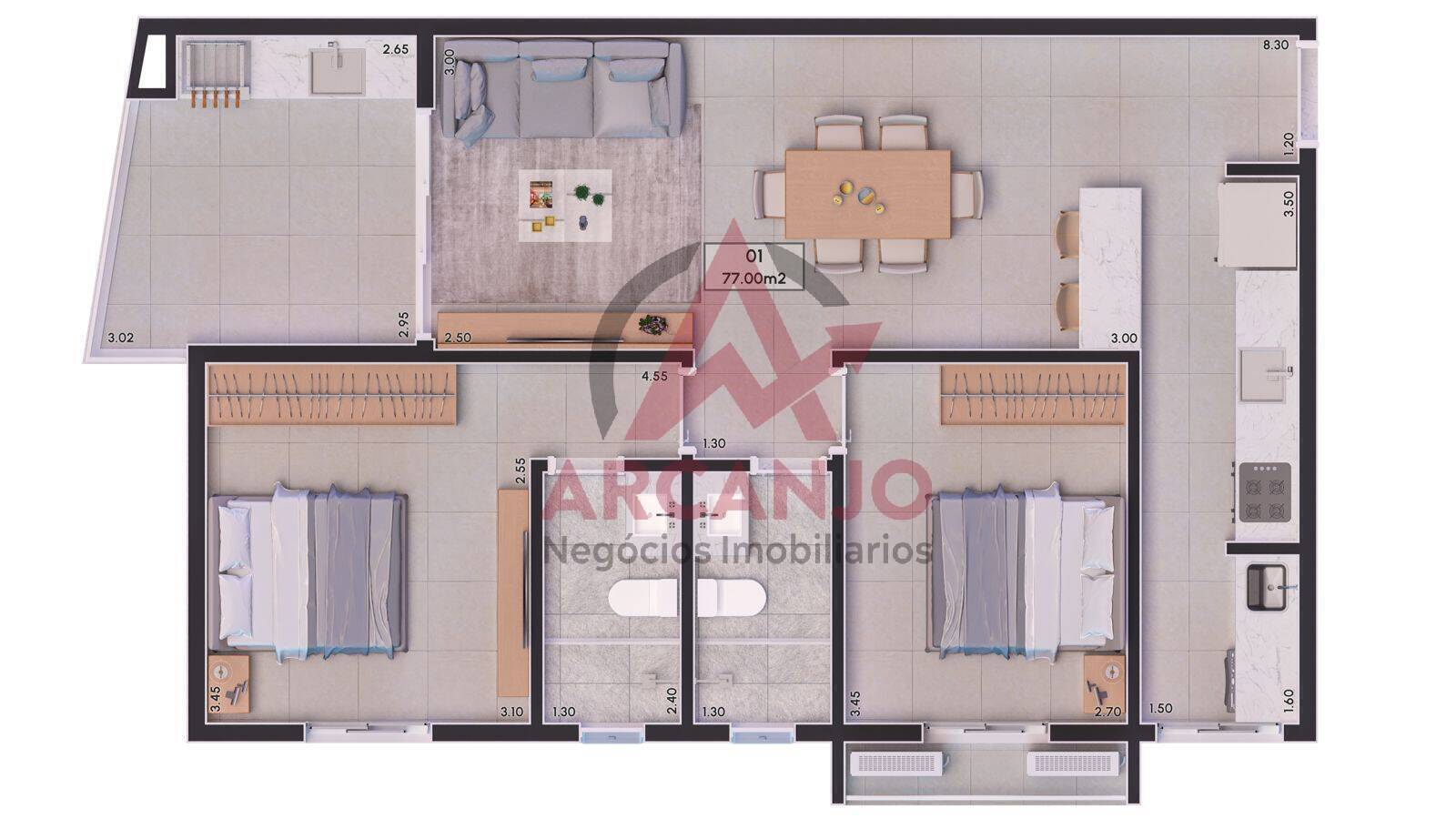 Apartamento à venda com 2 quartos, 74m² - Foto 13