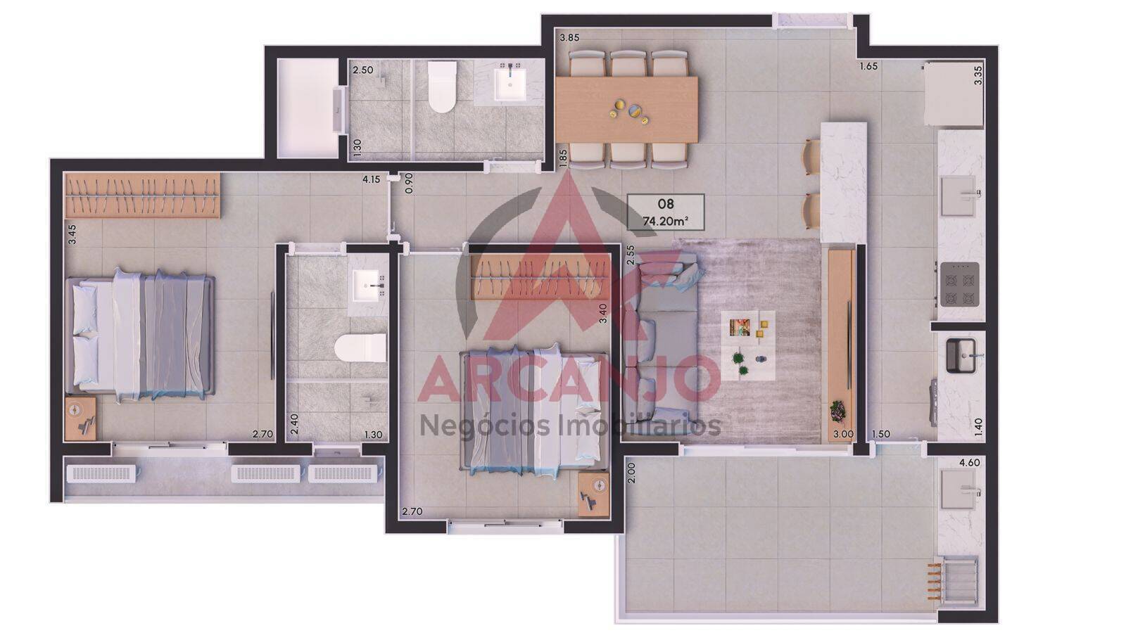 Apartamento à venda com 2 quartos, 74m² - Foto 17