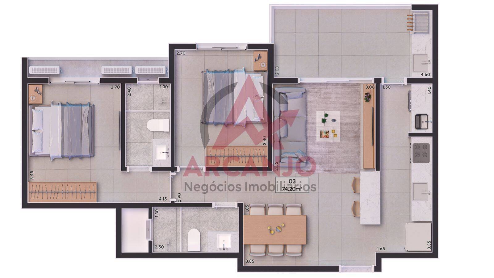 Apartamento à venda com 2 quartos, 74m² - Foto 18