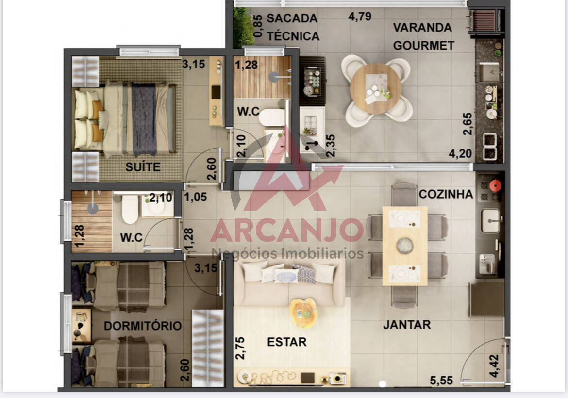 Apartamento à venda com 2 quartos, 71m² - Foto 5