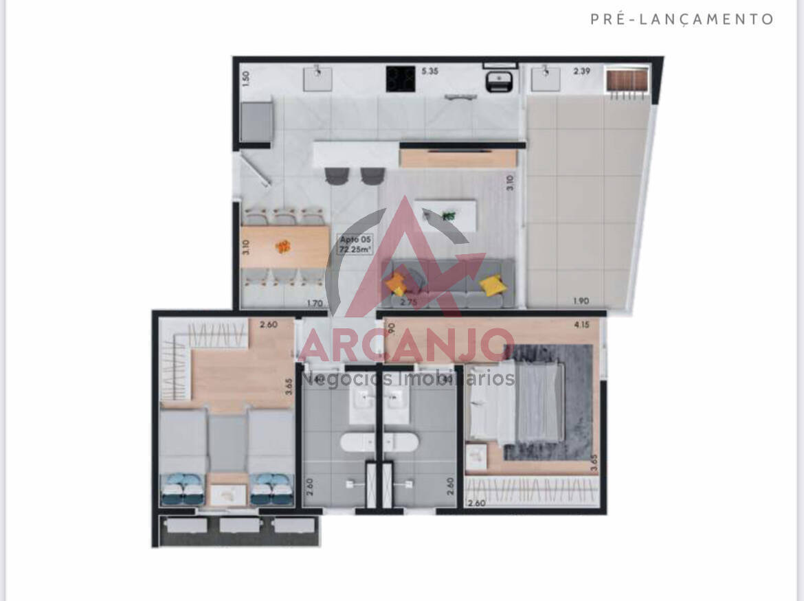 Apartamento à venda com 2 quartos, 75m² - Foto 6