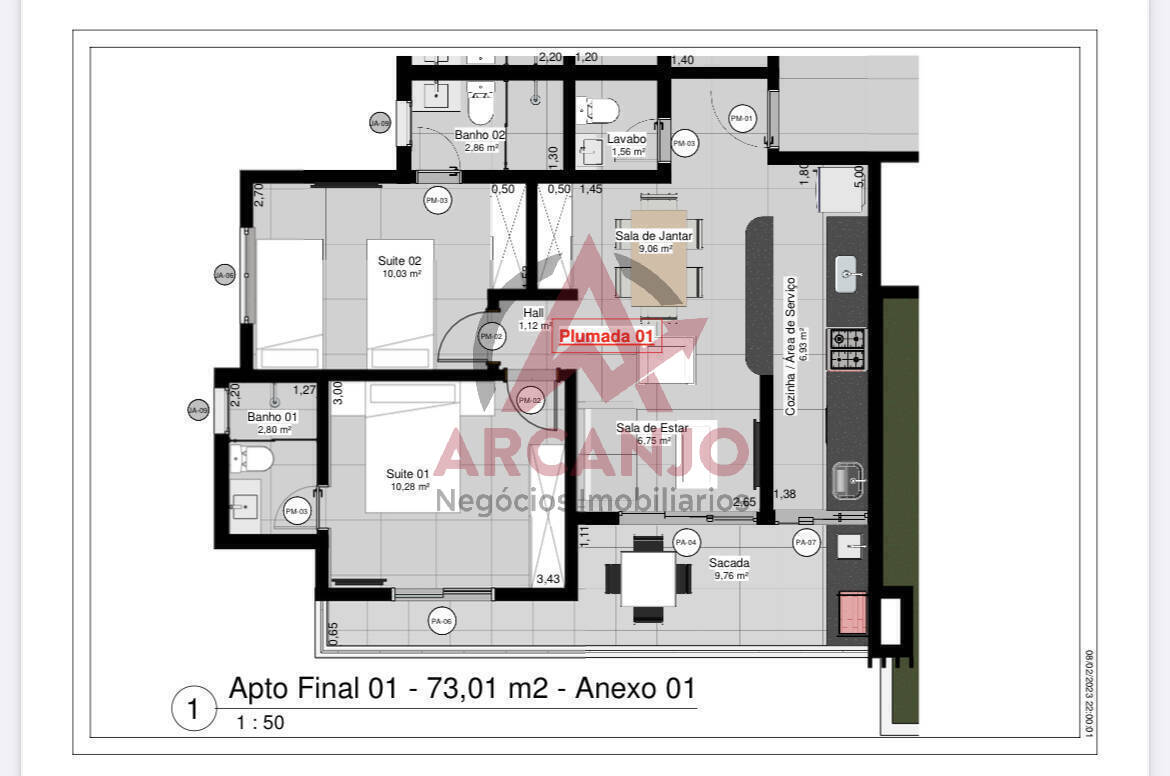 Apartamento à venda com 2 quartos, 73m² - Foto 2