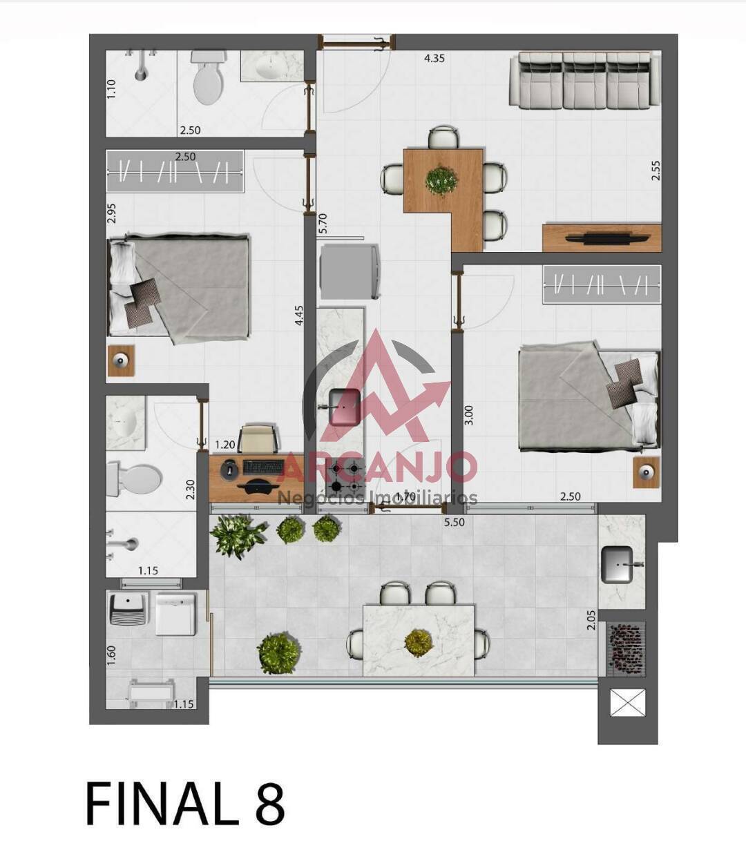 Apartamento à venda com 2 quartos, 60m² - Foto 9