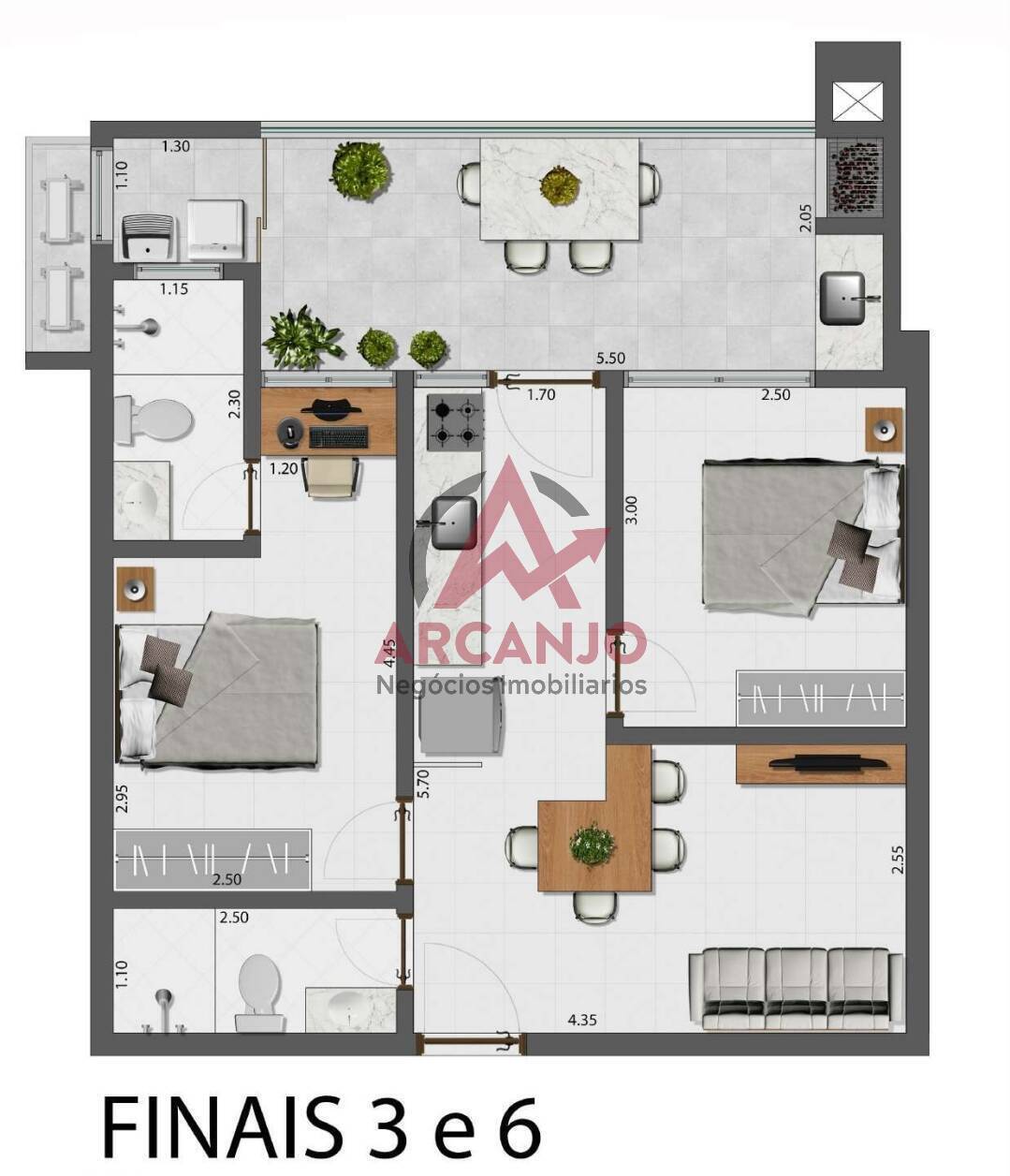 Apartamento à venda com 2 quartos, 60m² - Foto 6