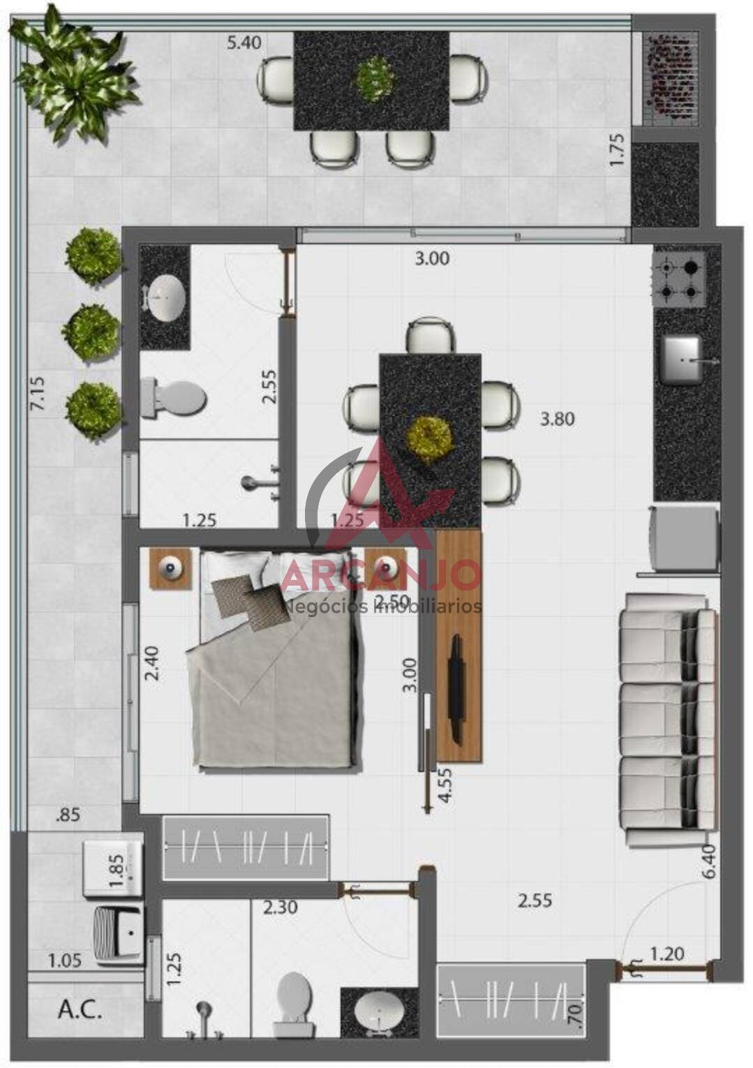 Apartamento à venda com 1 quarto, 42m² - Foto 7