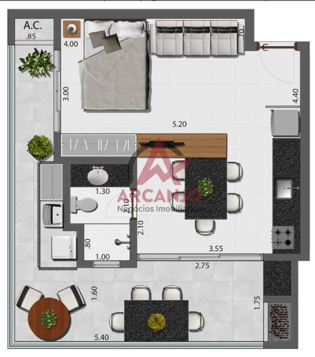 Apartamento à venda com 1 quarto, 42m² - Foto 5