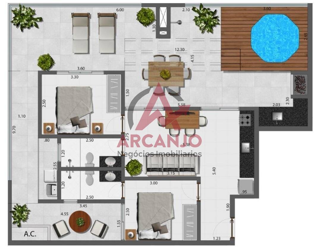 Apartamento à venda com 1 quarto, 42m² - Foto 9