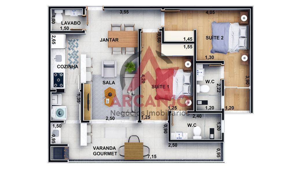 Apartamento à venda com 2 quartos, 73m² - Foto 3