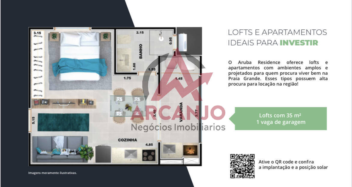 Apartamento à venda com 1 quarto, 35m² - Foto 5