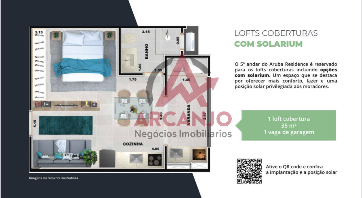 Apartamento à venda com 1 quarto, 35m² - Foto 8