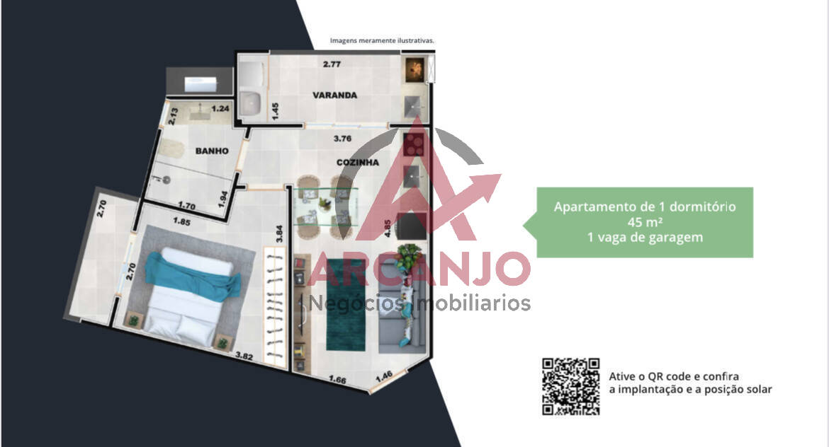 Apartamento à venda com 1 quarto, 35m² - Foto 10