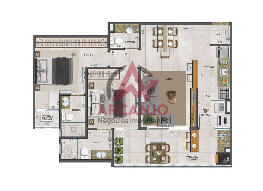 Apartamento à venda com 2 quartos, 67m² - Foto 11