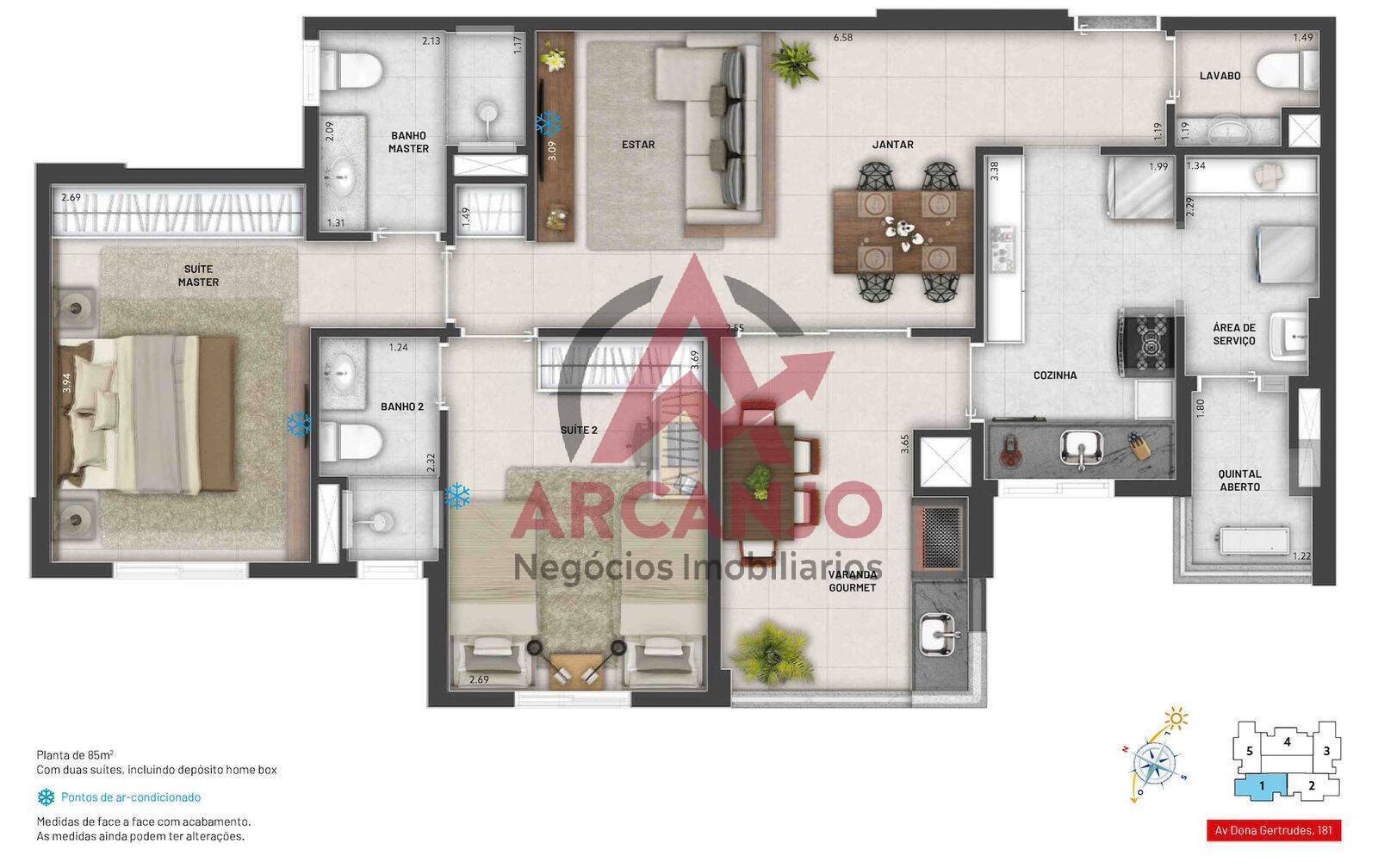 Apartamento à venda com 2 quartos, 115m² - Foto 3