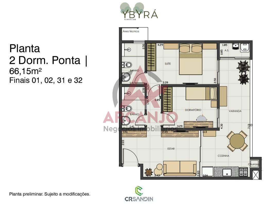 Apartamento à venda com 2 quartos, 61m² - Foto 7