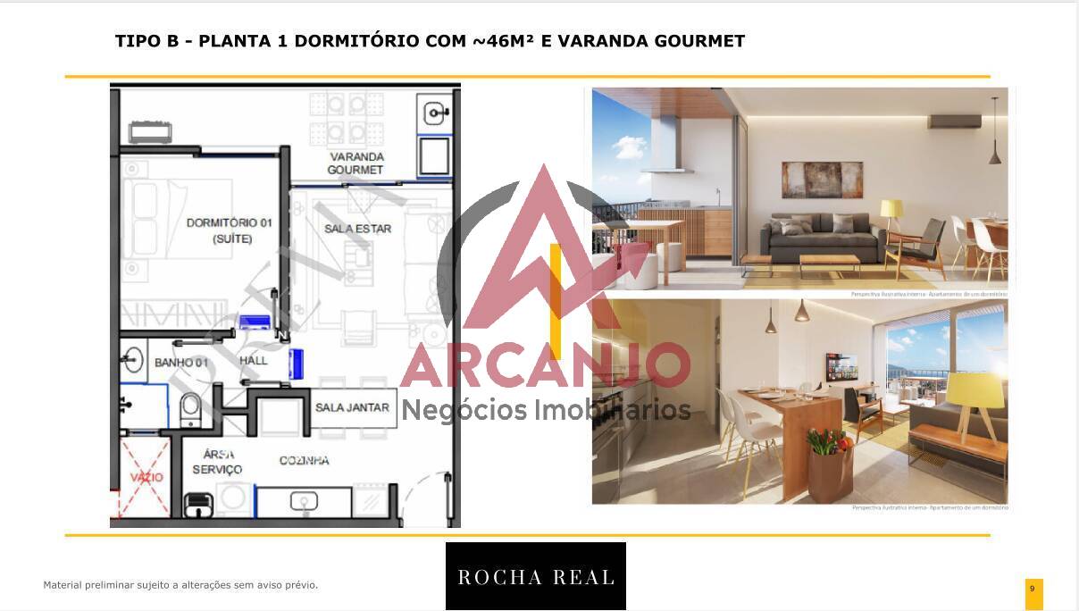 Apartamento à venda com 1 quarto, 46m² - Foto 4