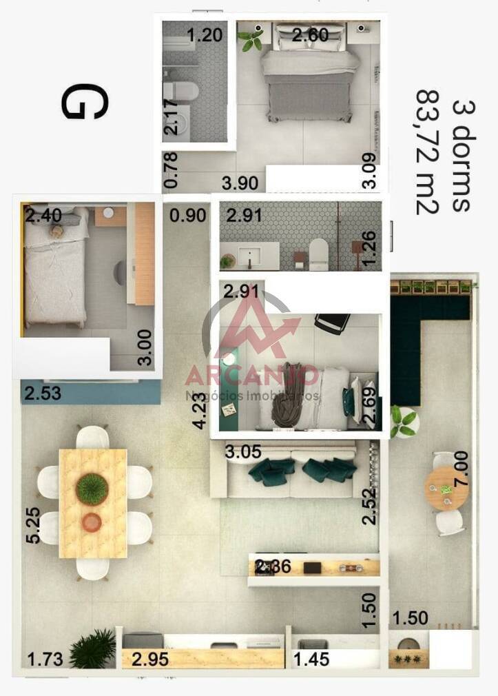 Apartamento à venda com 2 quartos, 68m² - Foto 8