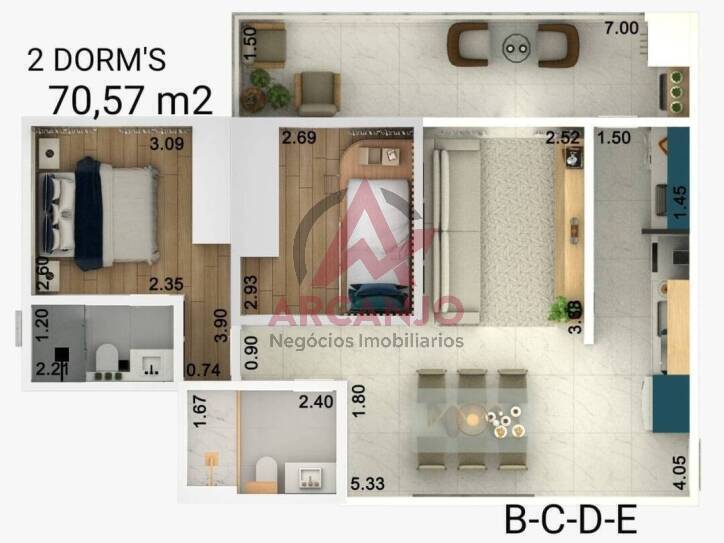 Apartamento à venda com 2 quartos, 68m² - Foto 20