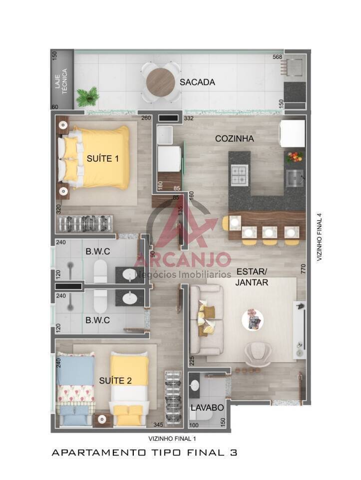 Apartamento à venda com 2 quartos, 69m² - Foto 6