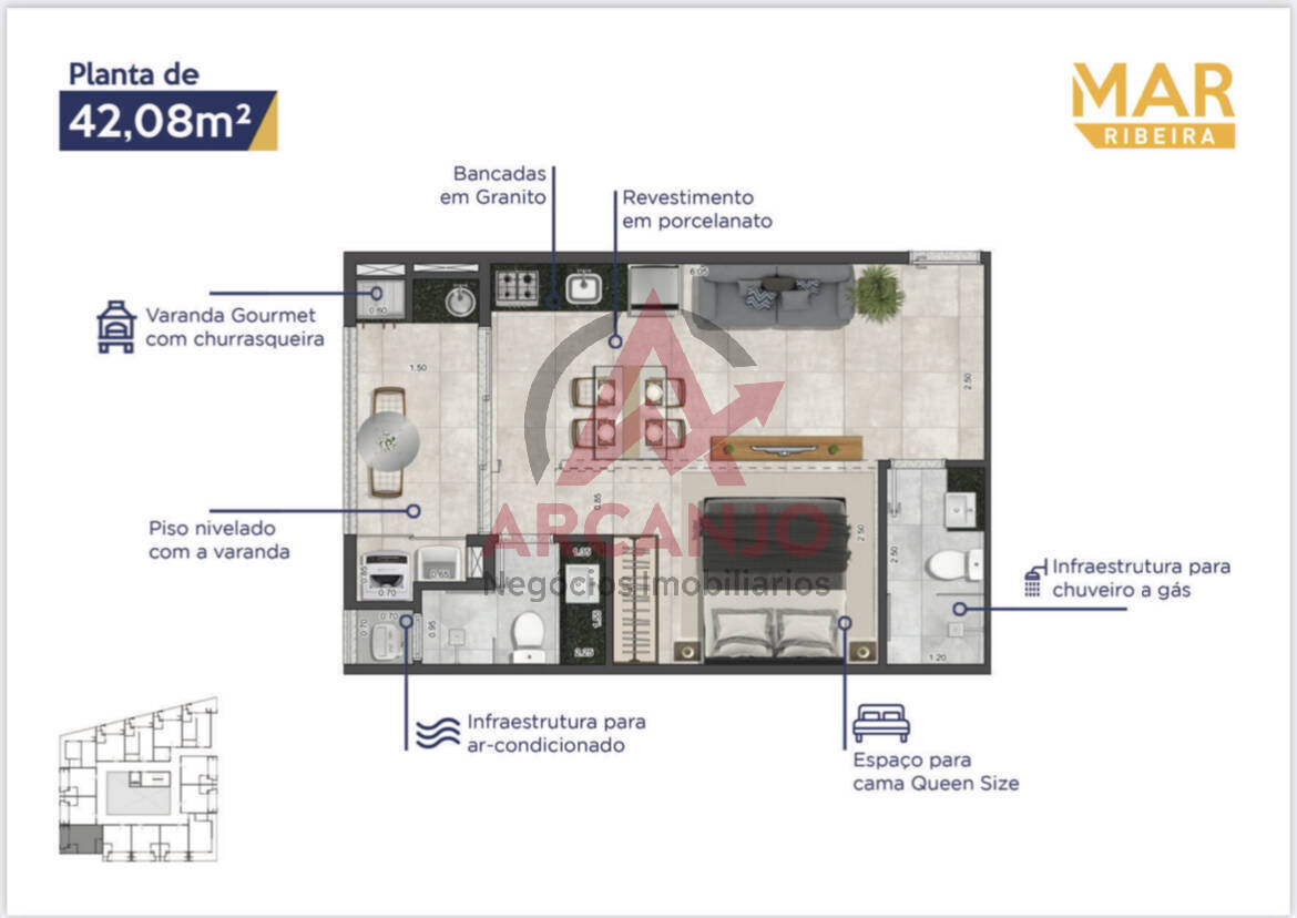 Apartamento à venda com 1 quarto, 35m² - Foto 13