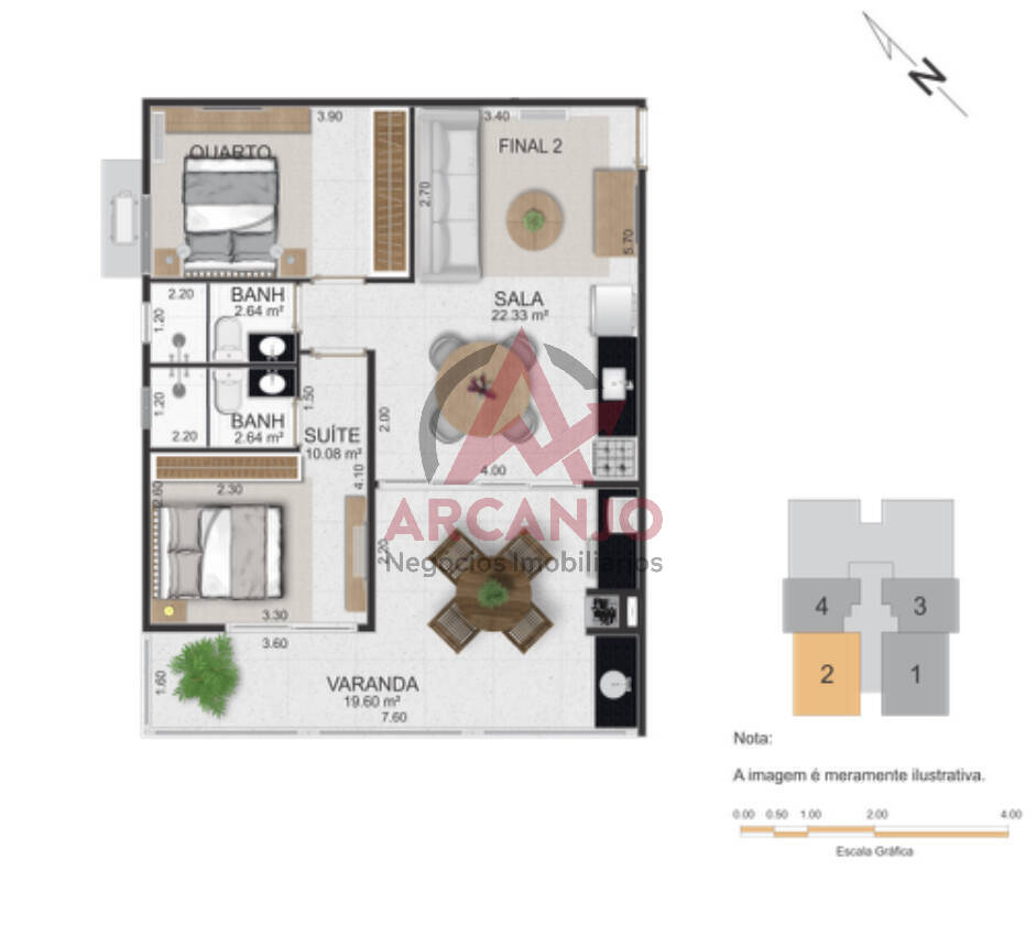 Apartamento à venda com 2 quartos, 73m² - Foto 4