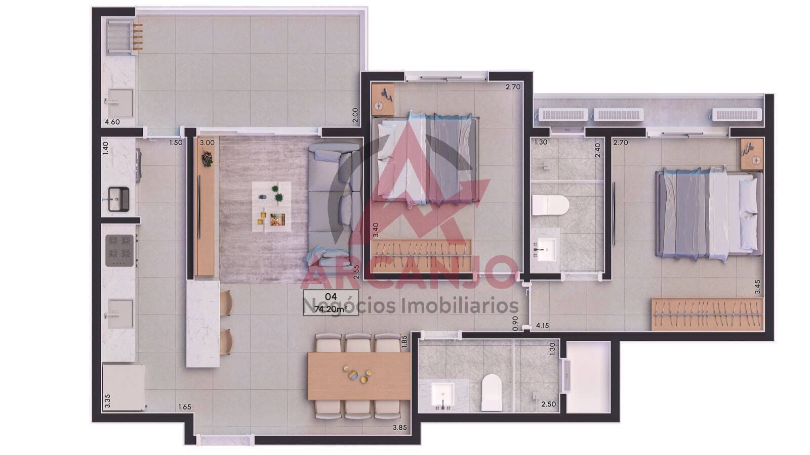 Apartamento à venda com 2 quartos, 74m² - Foto 16