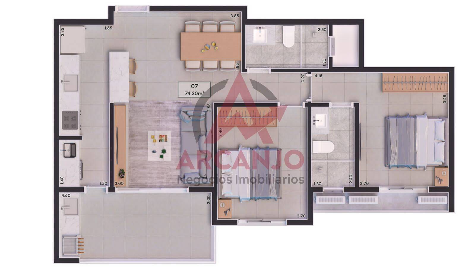 Apartamento à venda com 2 quartos, 74m² - Foto 24