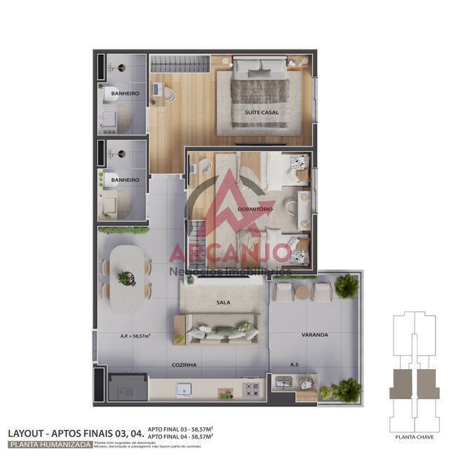 Apartamento à venda com 2 quartos, 58m² - Foto 19